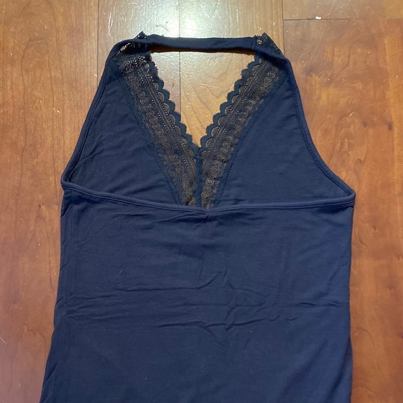 American Eagle Deep V Neck Black Halter Bodysuit - Picture 3 of 4